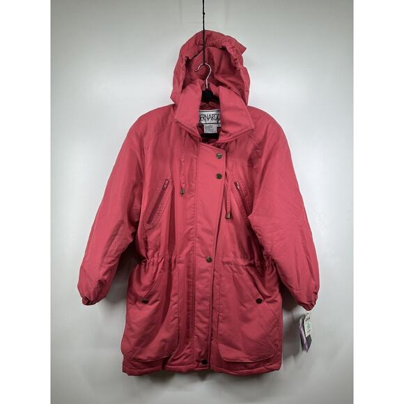 BERNARDO Vintage Women's Pink Hooded Puffer Parka Jacket (Size S) New W Tag $149 - Picture 3 of 11